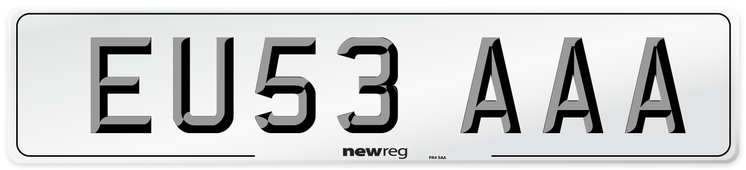 EU53 AAA Number Plate from New Reg